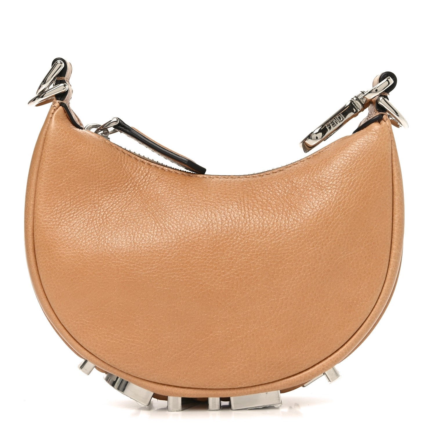 Fendi Fendi Vitello Grace Nano Fendigraphy Hobo Charm Miele Scuro