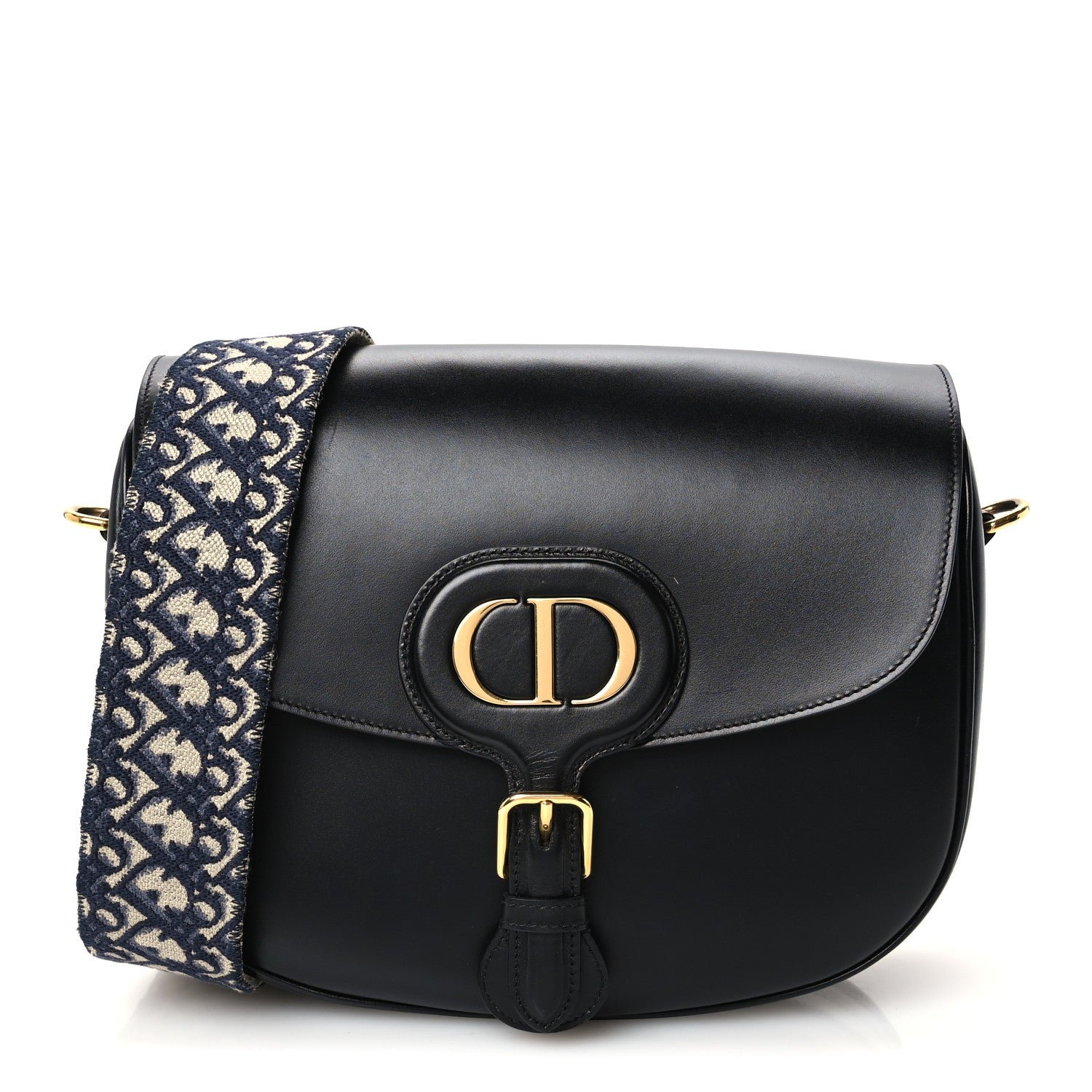 Box Calfskin Large Bobby Flap Black