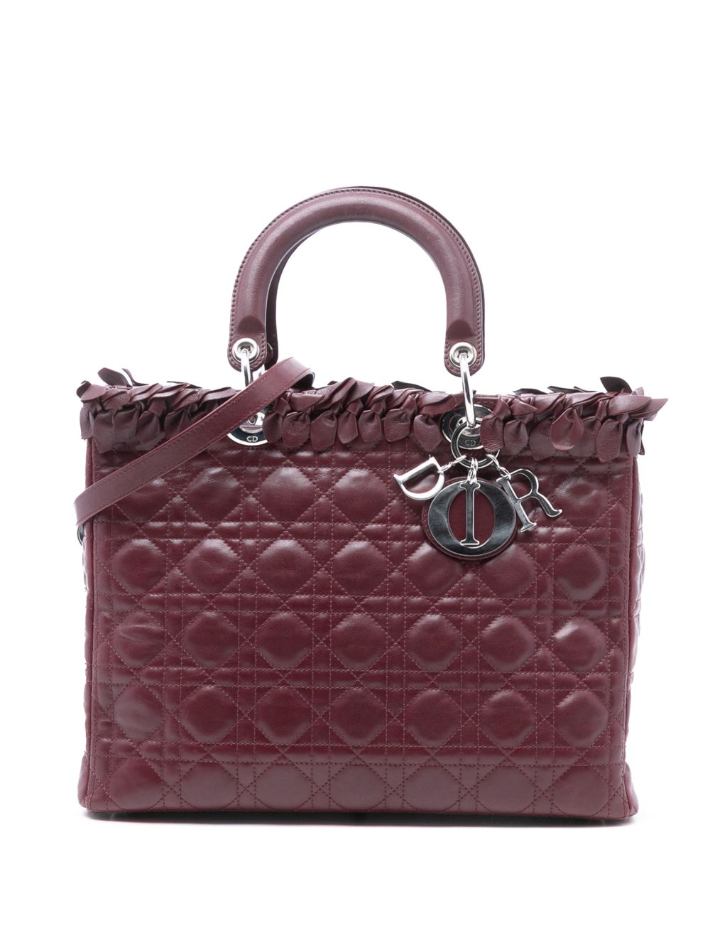 2011 Large Lambskin Cannage Bow Lady Dior satchel