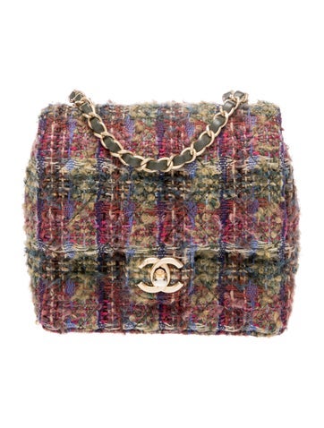 Classic Mini Square Tweed Flap Bag
