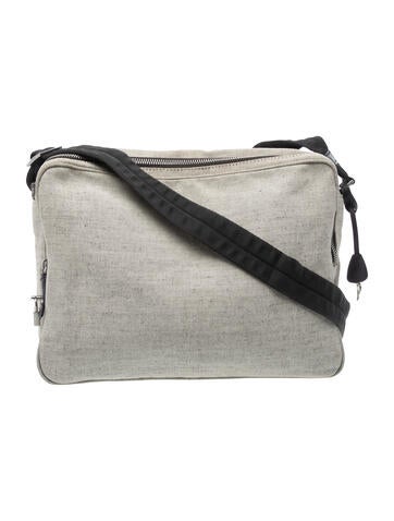 Canvas Beige Messenger Crossbody bag Large