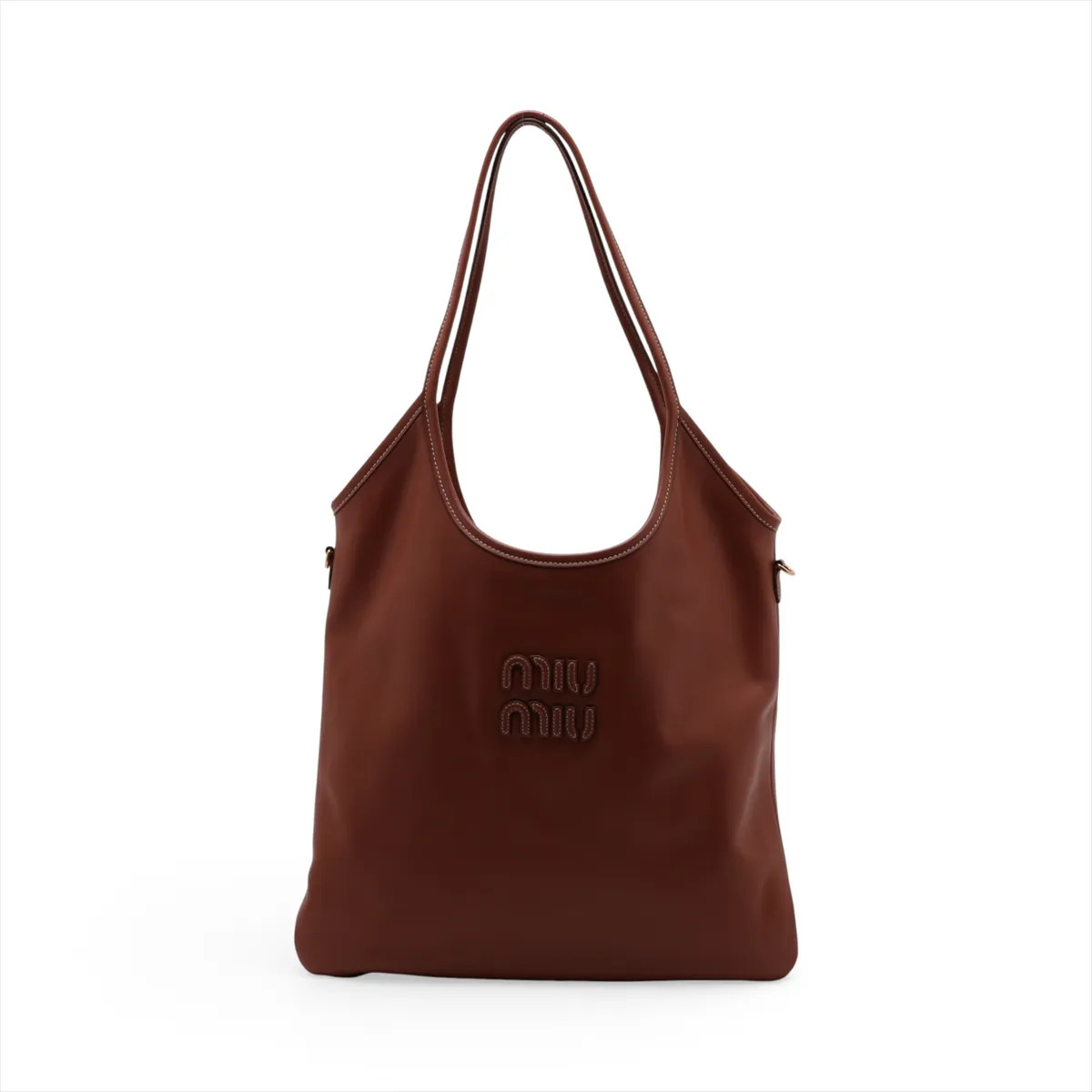 Miu Miu Ivy Leather Tote bag Brown