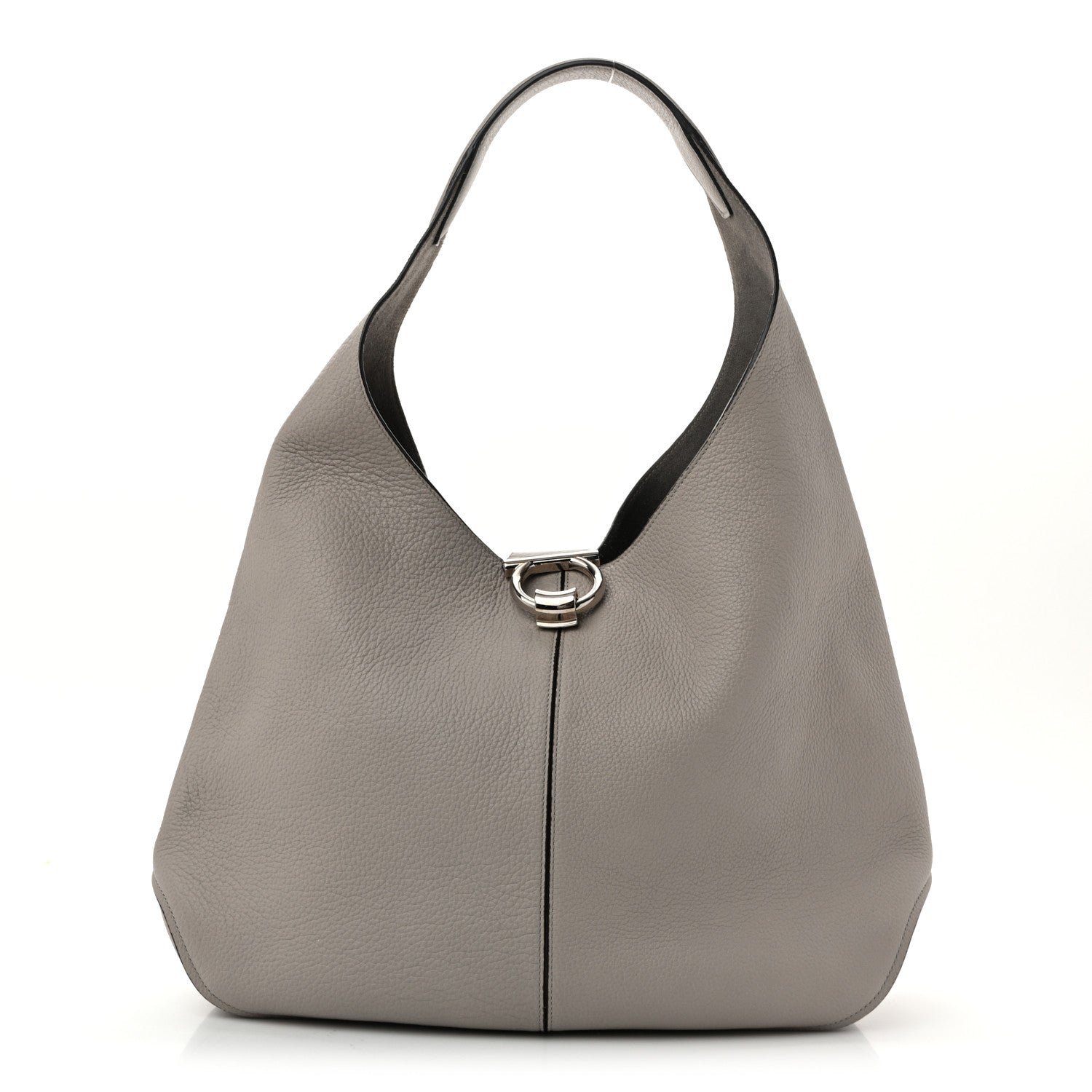 Salvatore Ferragamo Calfskin Margot Hobo Grey