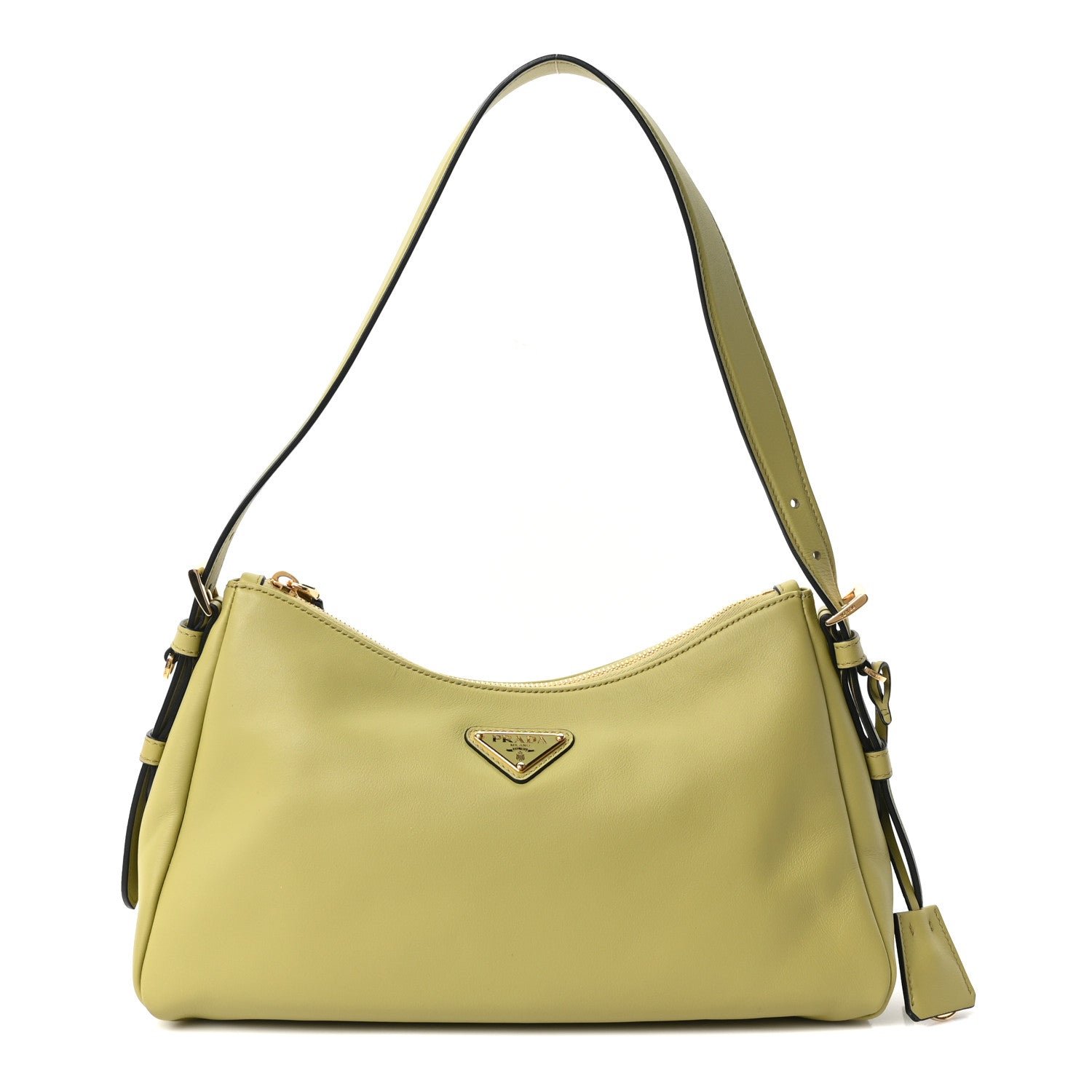 Prada Soft Calfskin Medium Aimee Shoulder Bag Pistachio