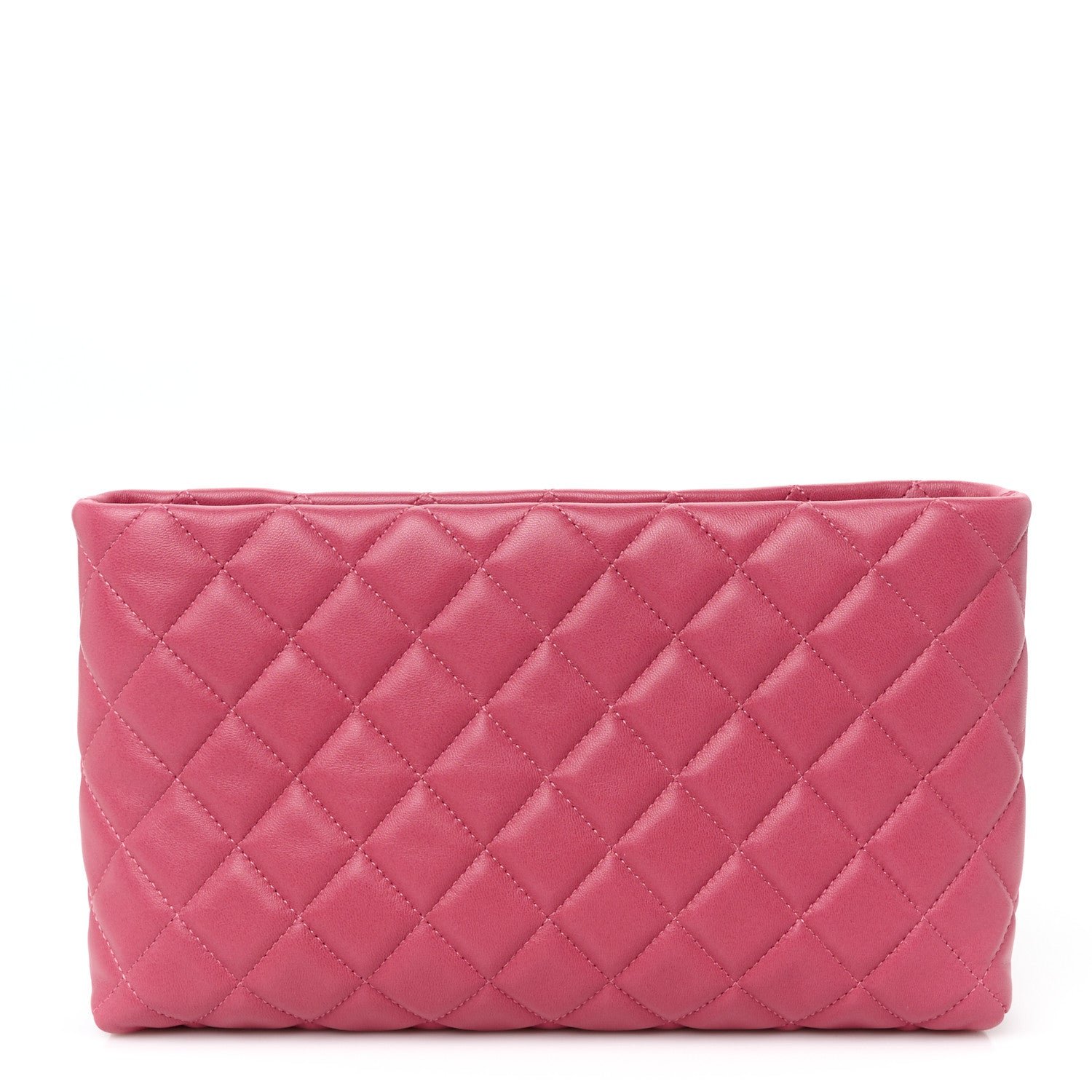 Chanel Lambskin Quilted Clutch Fuchsia