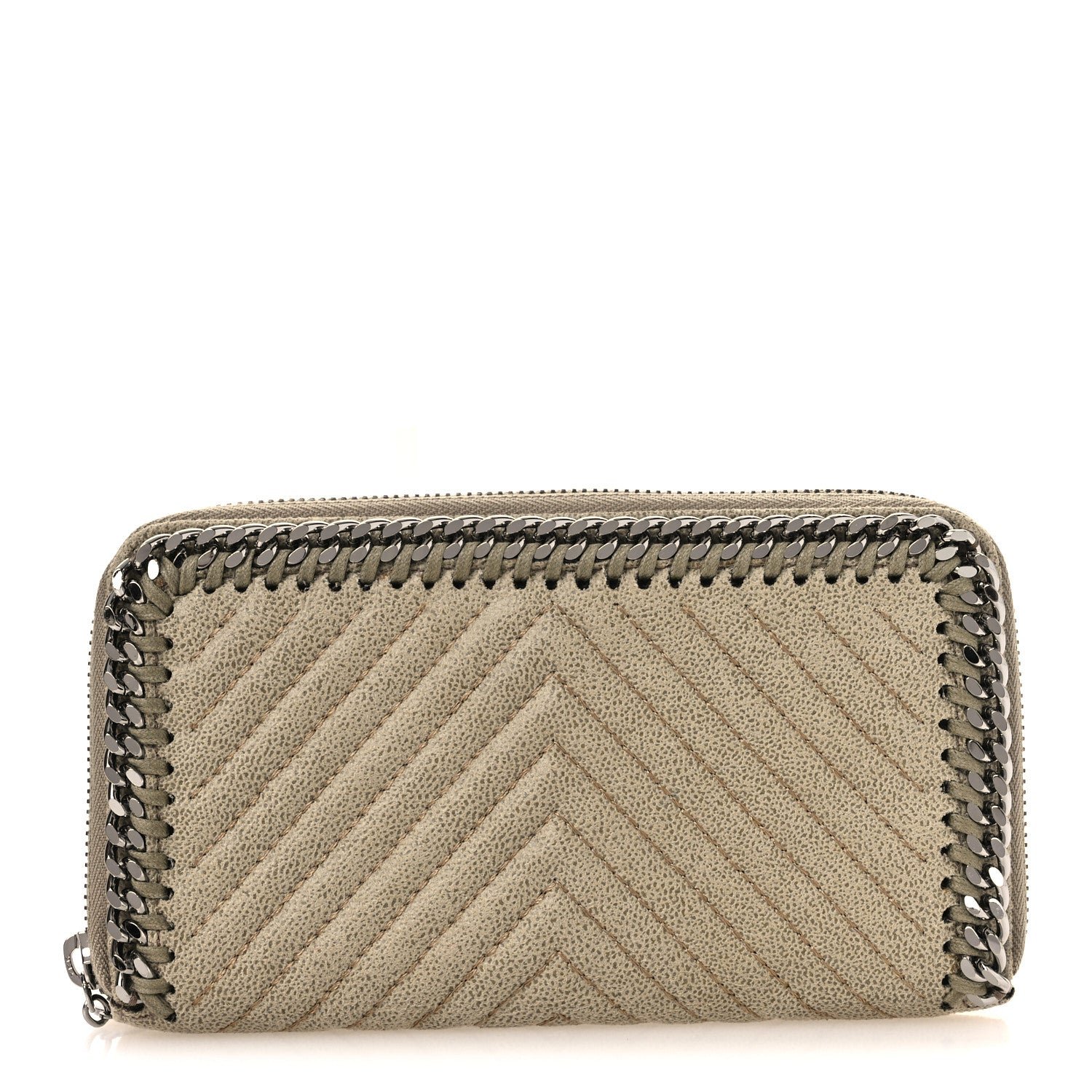 Stella McCartney Stella McCartney Shaggy Deer Chevron Zip Wallet Light Khaki