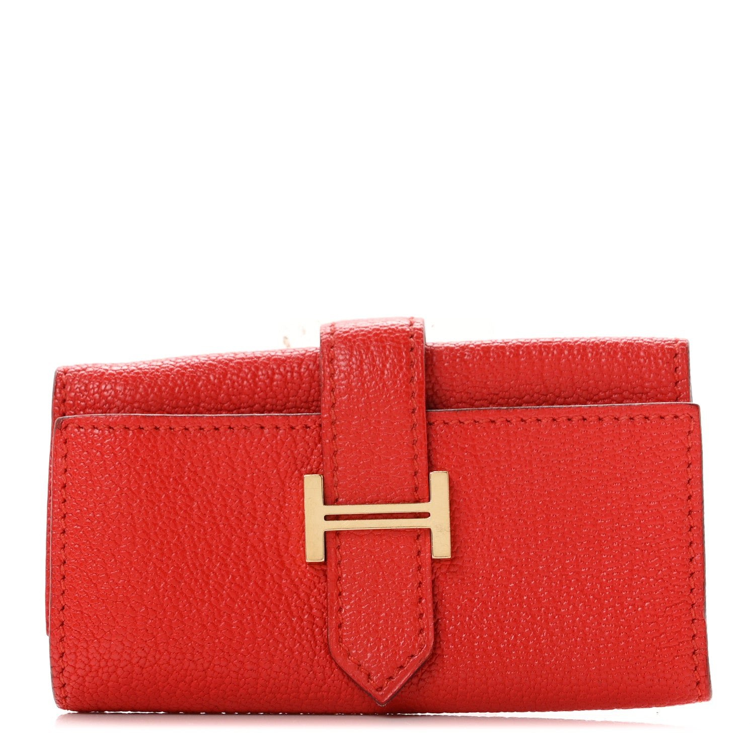 Hermes Chevre Mysore Bearn Multicles 4 Key Holder Rouge Tomate