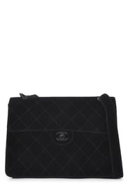 Chanel Black Velour Shoulder Bag