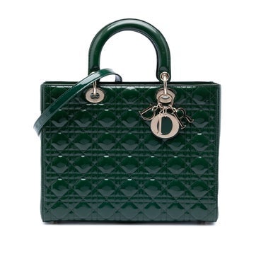 Patent Leather Large Patent Cannage Lady Dior