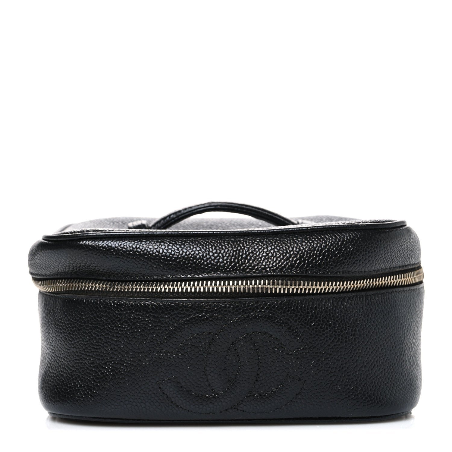 Chanel Caviar CC Vanity Cosmetic Case Black