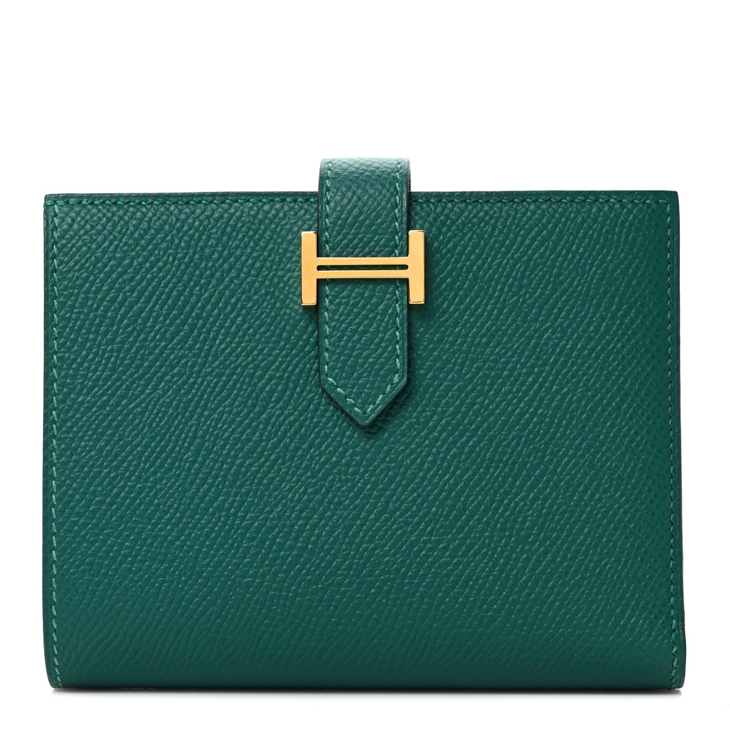 Hermes Epsom Bearn Compact Wallet Malachite