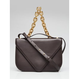 Bottega Veneta Bottega Veneta Brown Smooth Leather Mount Medium Envelope Crossbody Bag