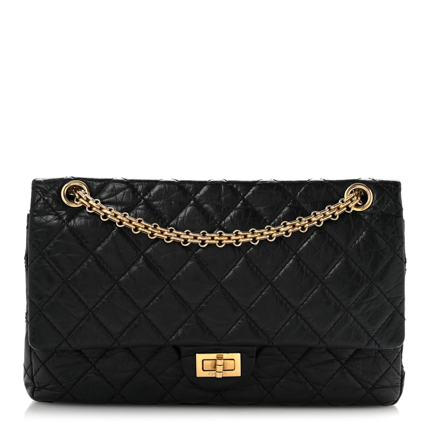 Chanel Aged Calfskin Quilted 2.55 Reissue 226 Flap Black