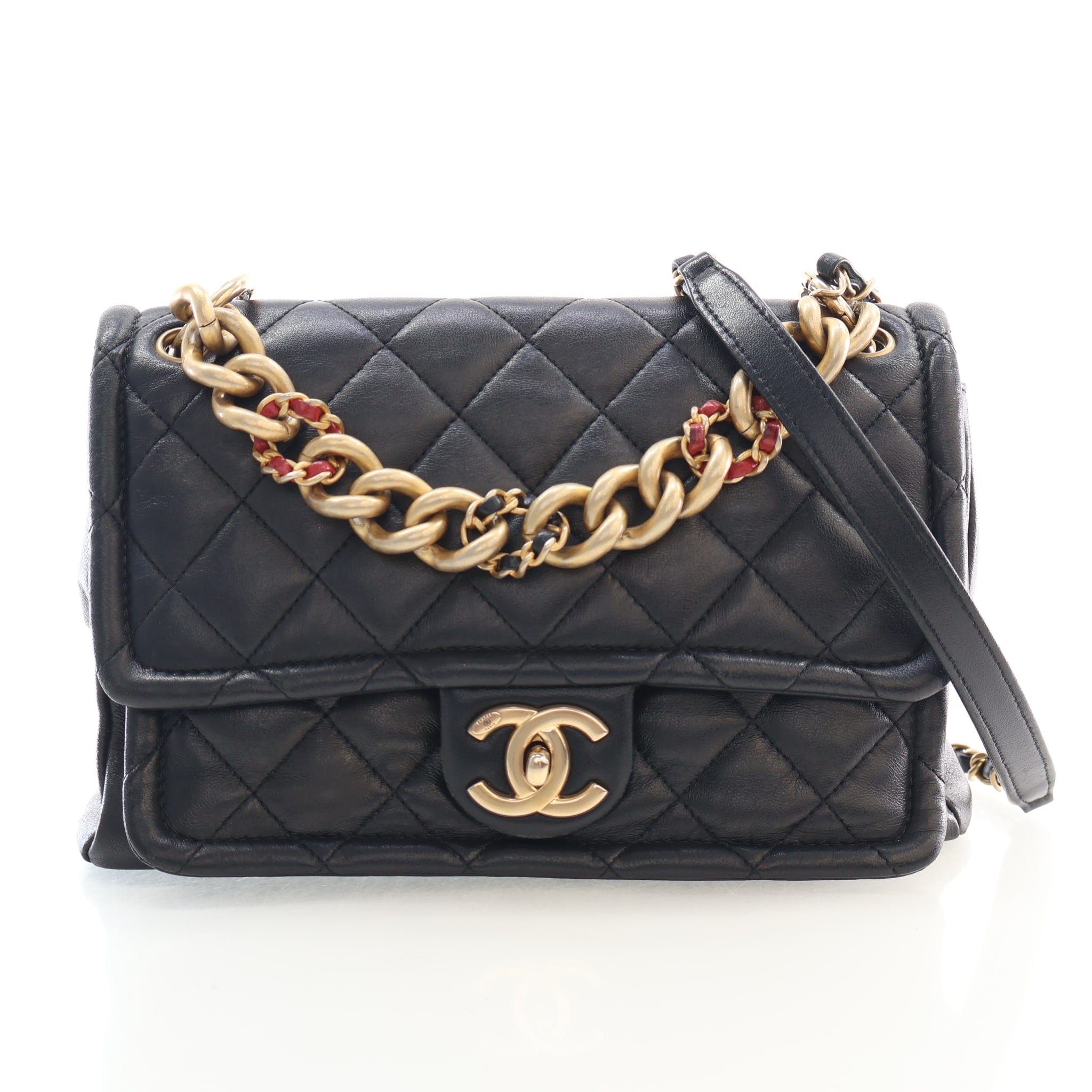Chanel Medium Lambskin Chain Flap Bag