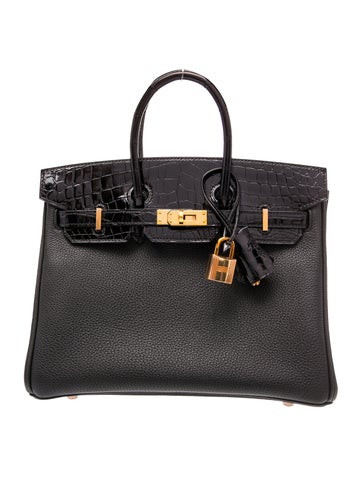 Hermes Togo & Shiny Niloticus Crocodile Touch Birkin 25