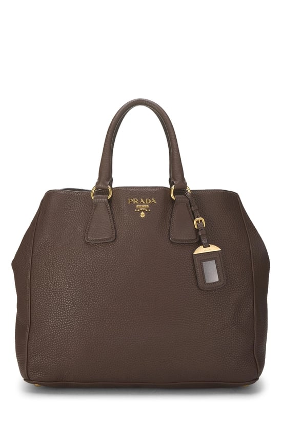 Brown Vitello Daino Shopping Tote