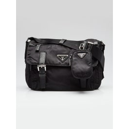 Prada Black Vela Re-Nylon Messenger Bag 1BD953