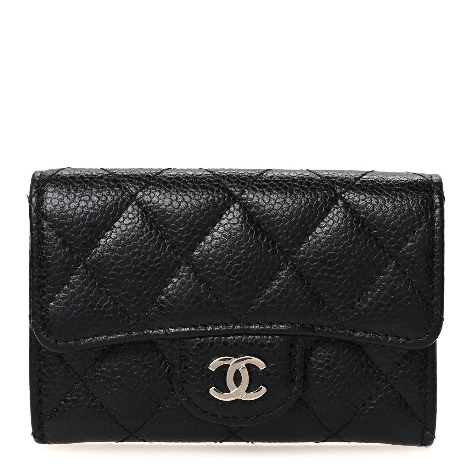 Chanel Caviar Quilted Flap Card Holder Black
