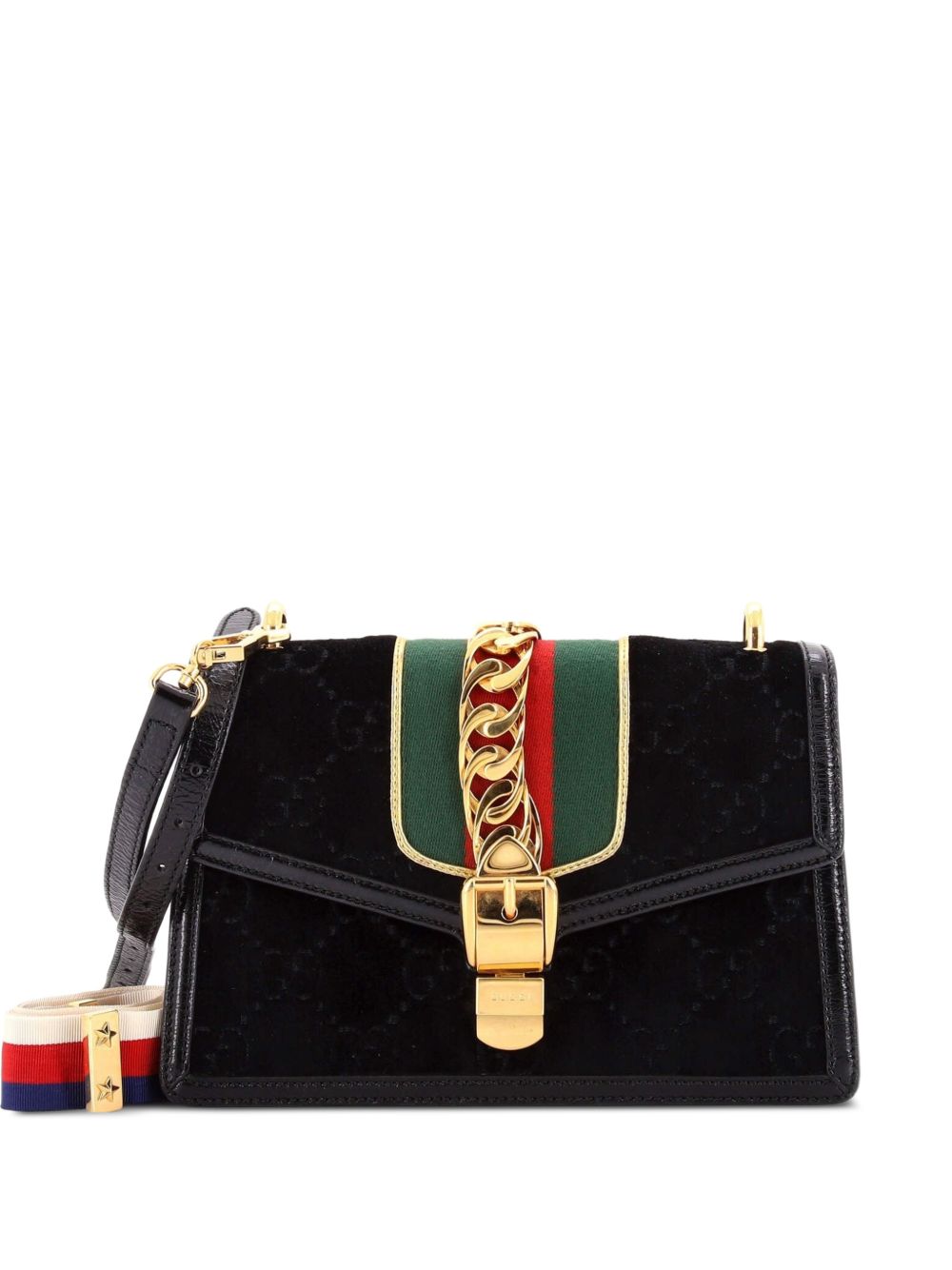 Sylvie Shoulder Bag GG Velvet Small crossbody bag