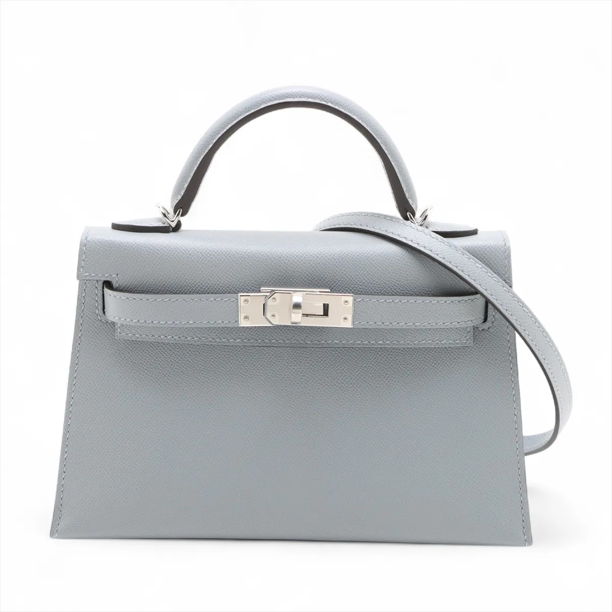 Hermès mini kelly 2 20 Serie Veau Madame glypantane Silver Metal Fittings