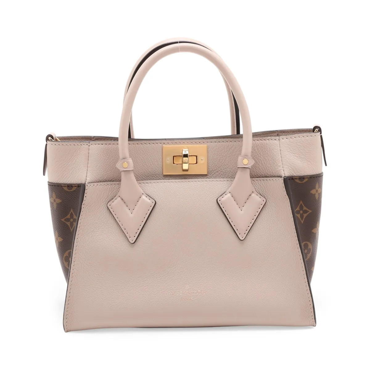 Louis Vuitton monogram x leather On My Side PM M57729 Beige×Brown There was an R