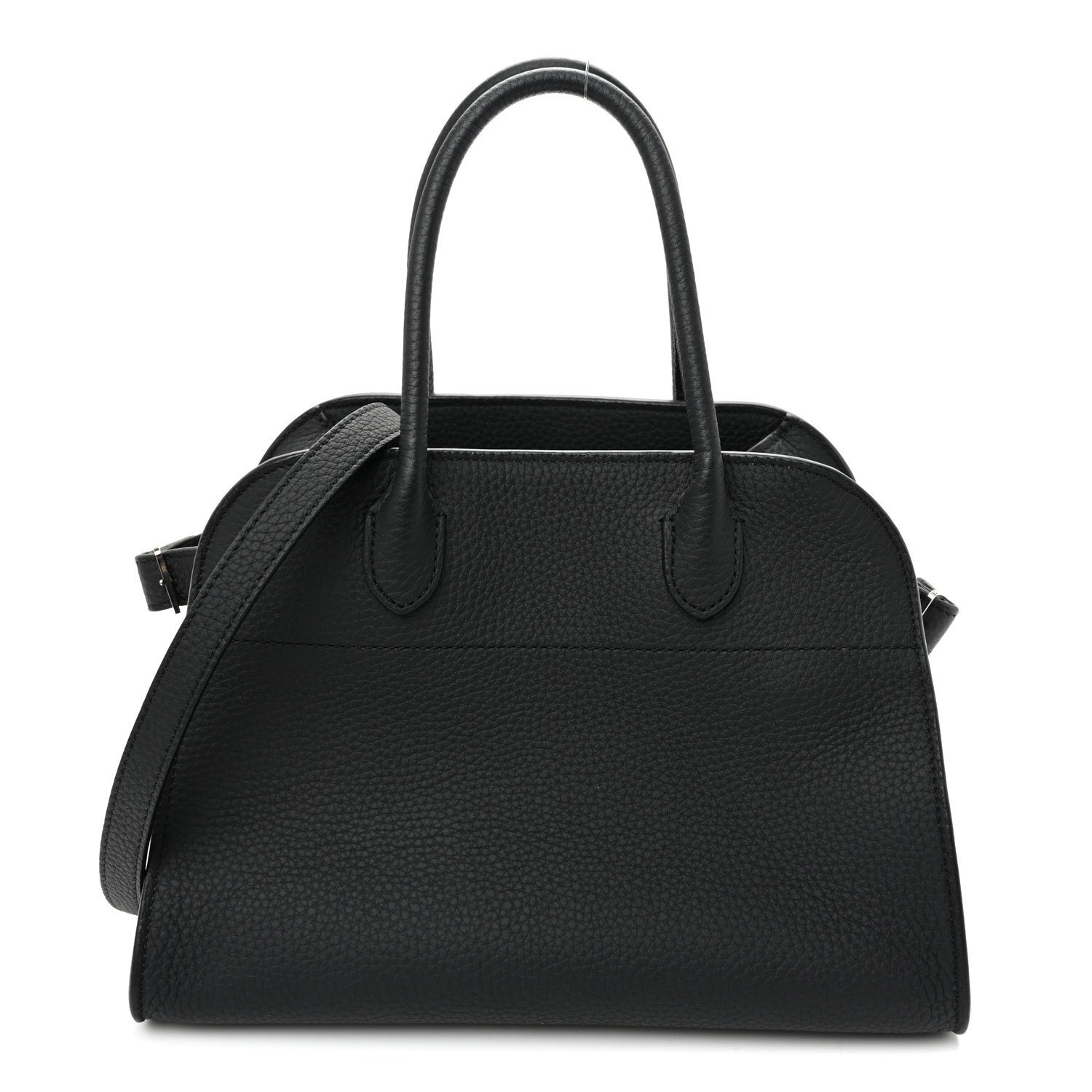 The Row Grained Calfskin Soft Margaux 10 Bag Black