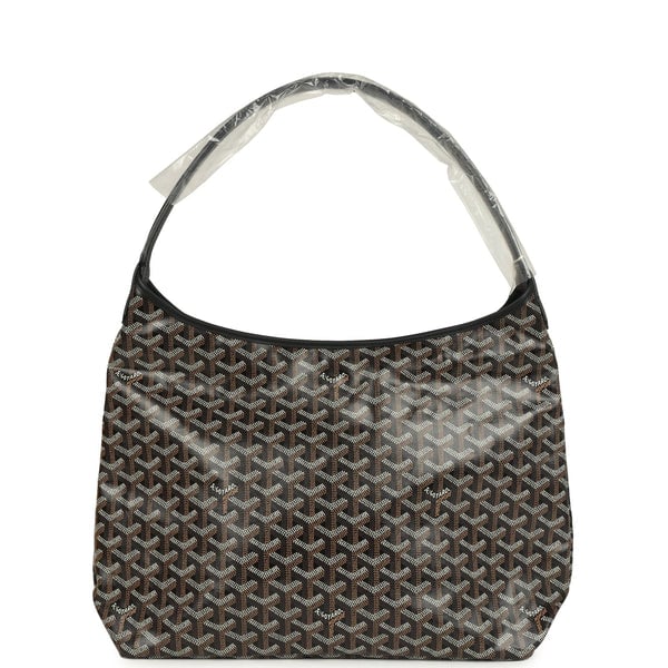 Goyard Goyardine Black Boheme Hobo Bag Palladium Hardware