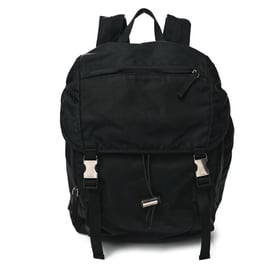 Prada Tessuto Nylon Montagna Double Buckle Backpack Black