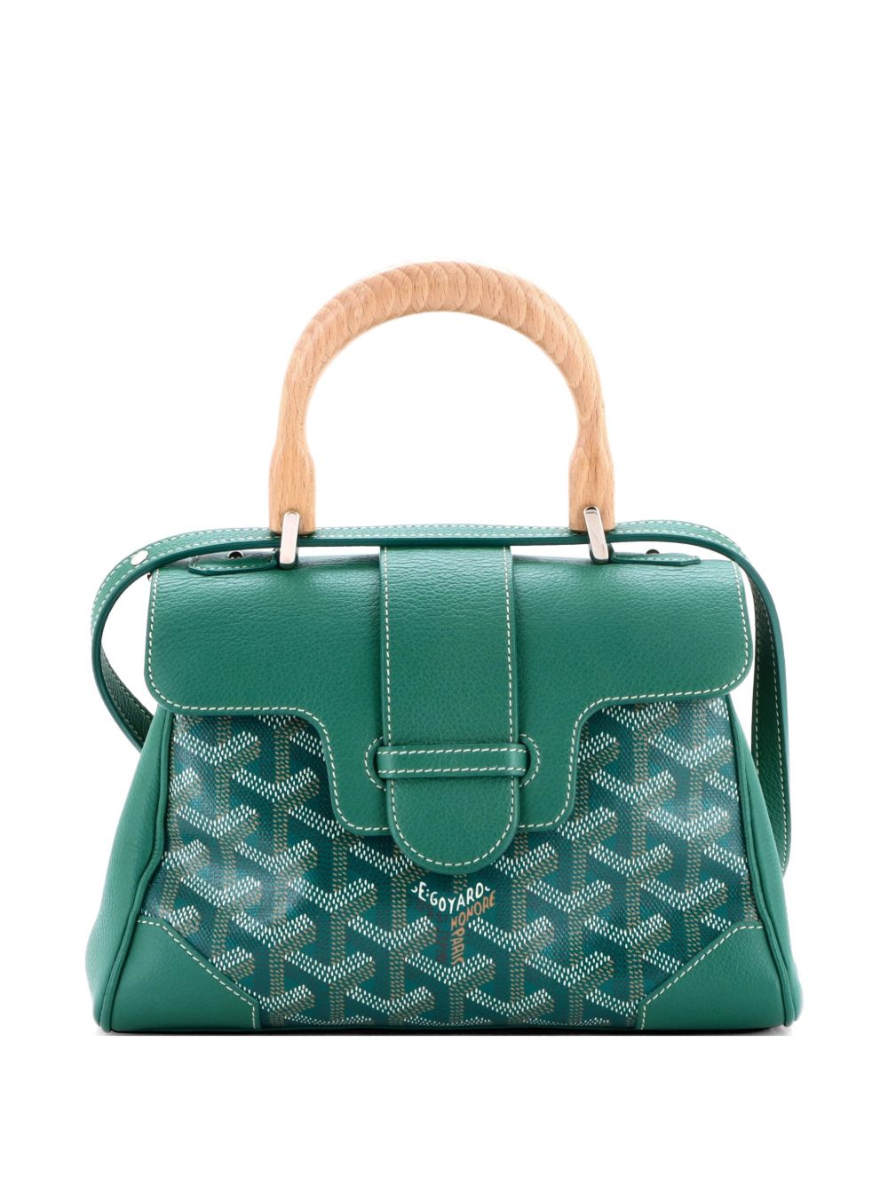 Goyard Saigon Top Handle Bag Coated Canvas with Leather Mini shoulder bag