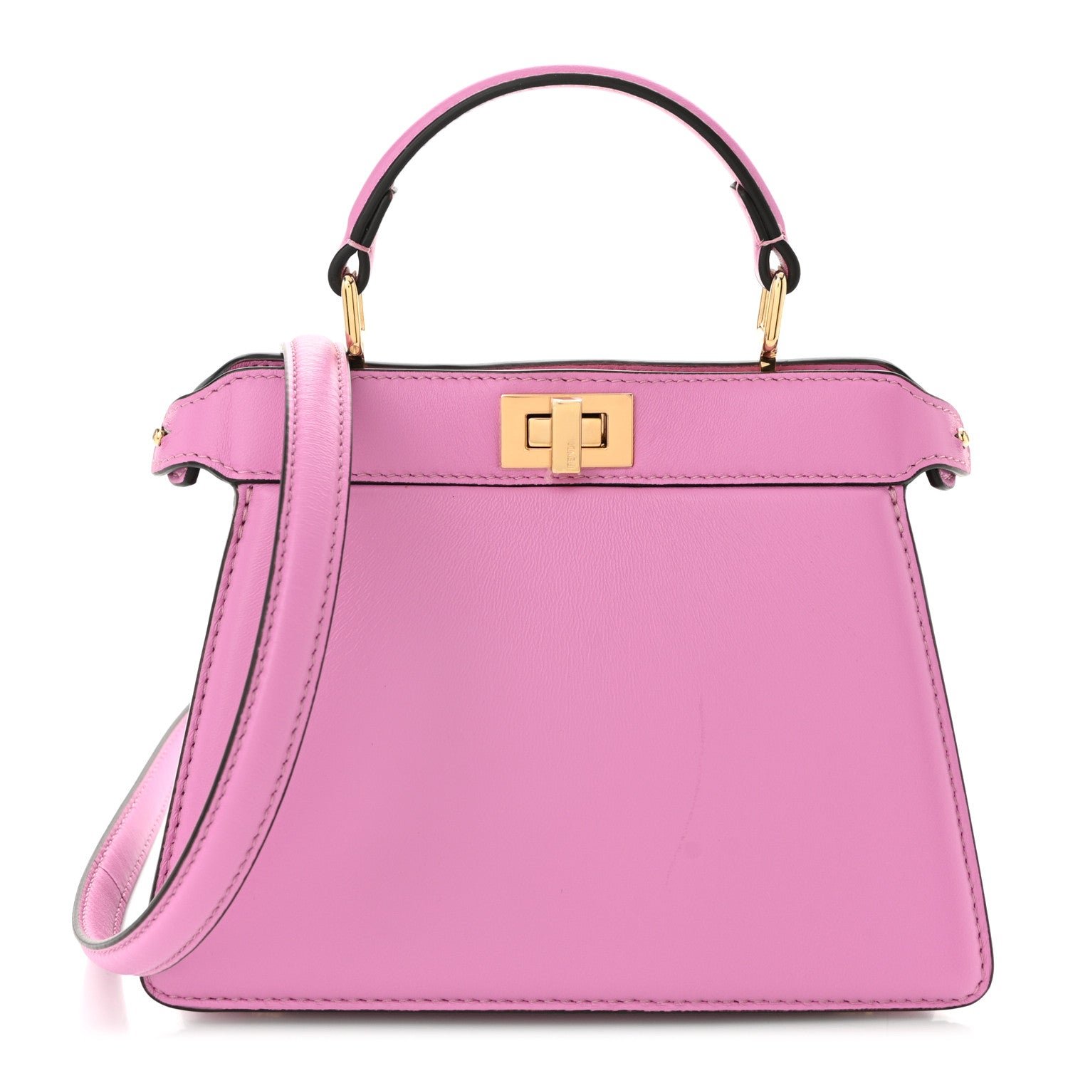 Fendi Shiny Nappa Petite Peekaboo I SEE U Satchel Rosa