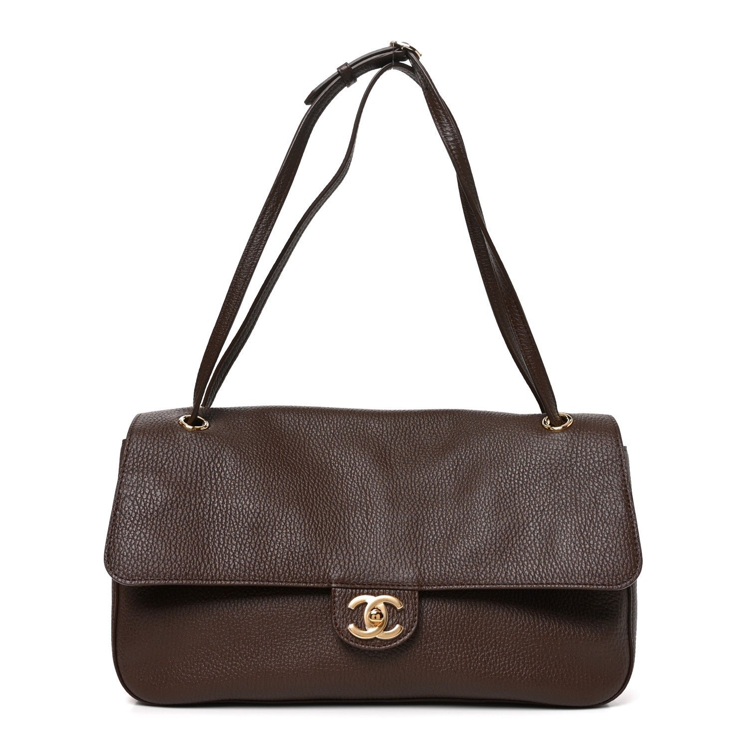 Chanel Grained Calfskin Small Souplissimo Maxi Flap Brown