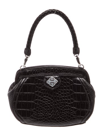 Embossed Leather Top Handle Bag