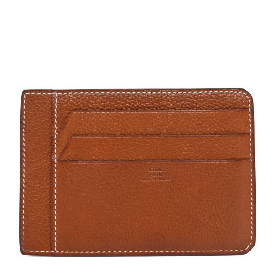 Hermes Barenia Faubourg City 8CC Card Holder Fauve