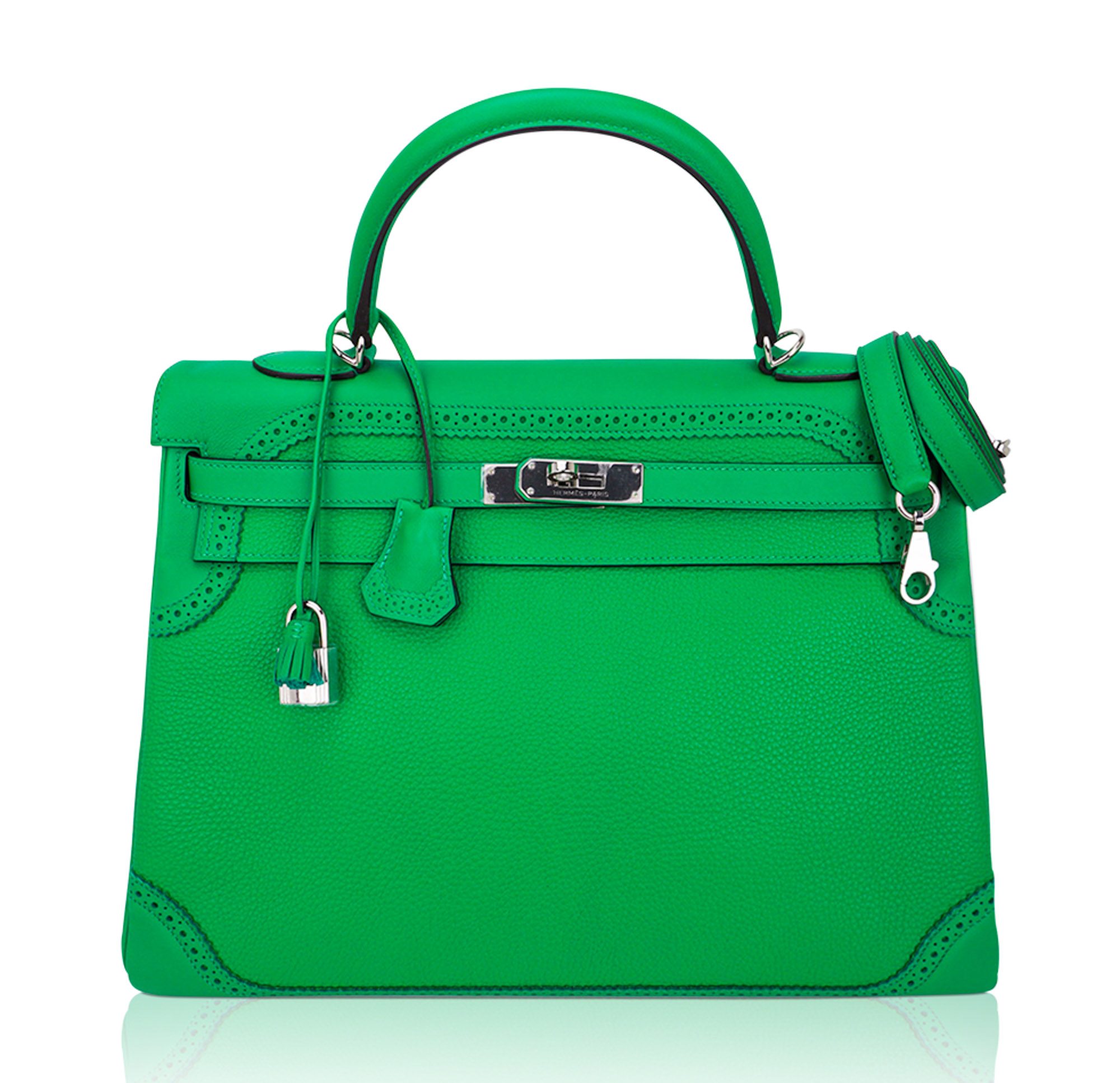 Hermes Kelly 32 Ghillies Bamboo Togo Swift Limited Edition Extremely Rare