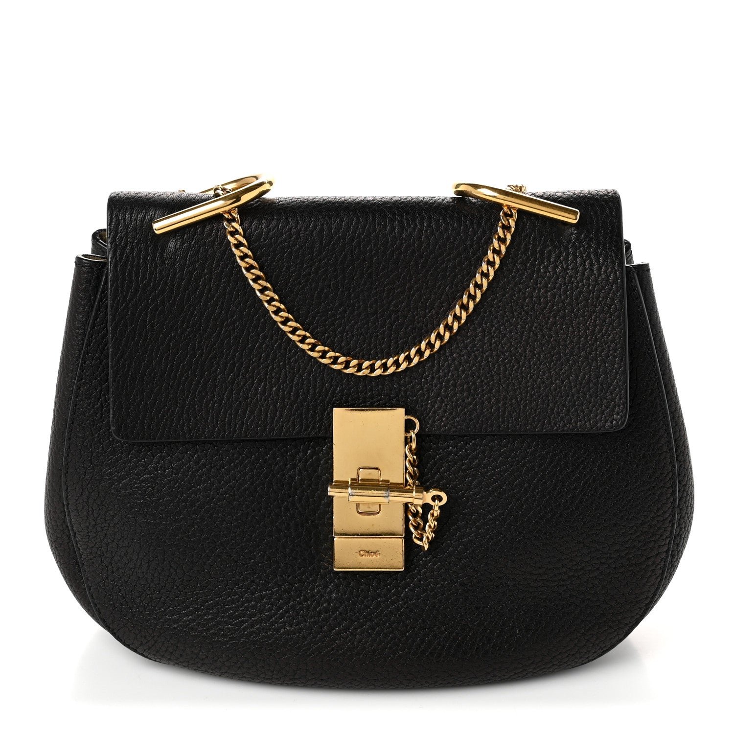 Chloe Chloe Grained Lambskin Drew Shoulder Bag Black