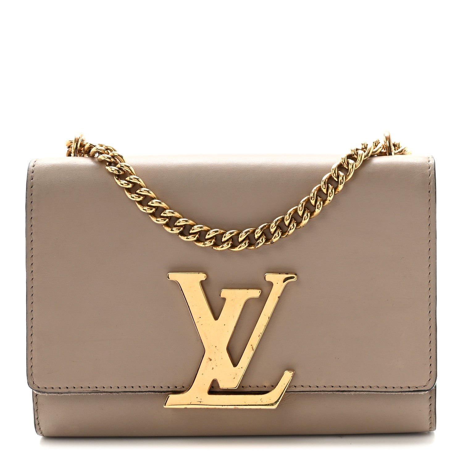 Louis Vuitton Calfskin Chain Louise MM Gris