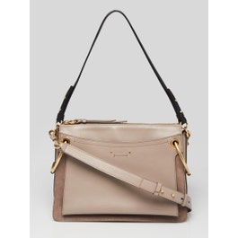 Chloe Chloe Motty Grey Leather/Suede Roy Satchel Bag