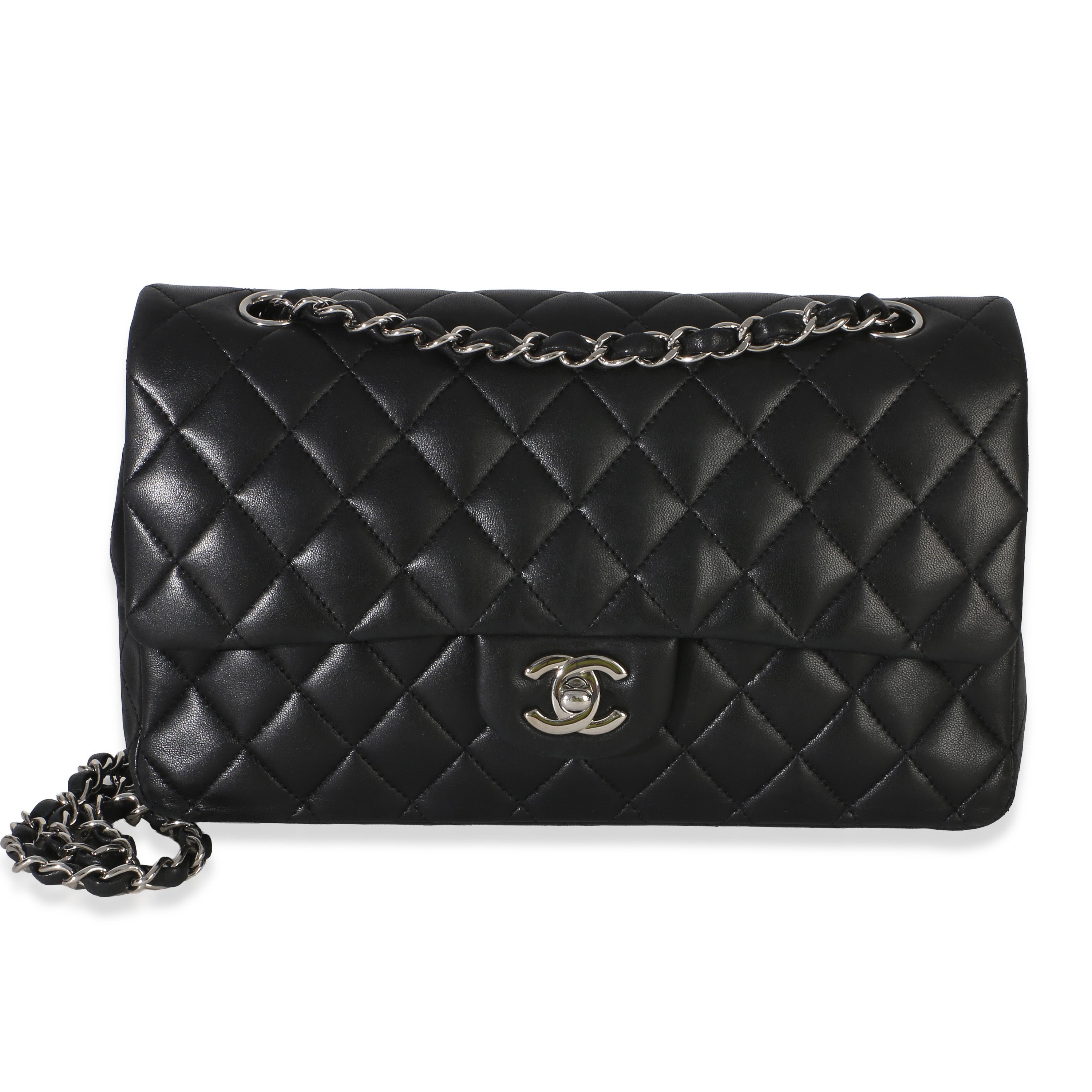 Black Quilted Lambskin Medium Classic Double Flap Bag