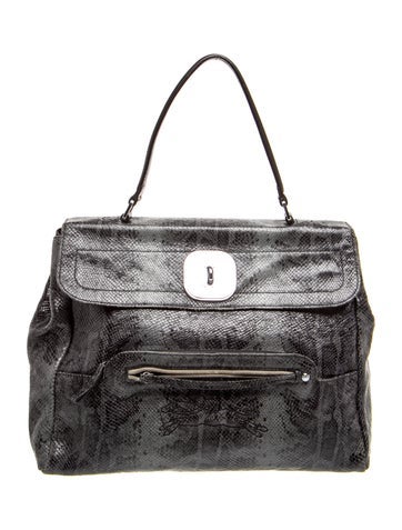 Snakeskin Top Handle Bag