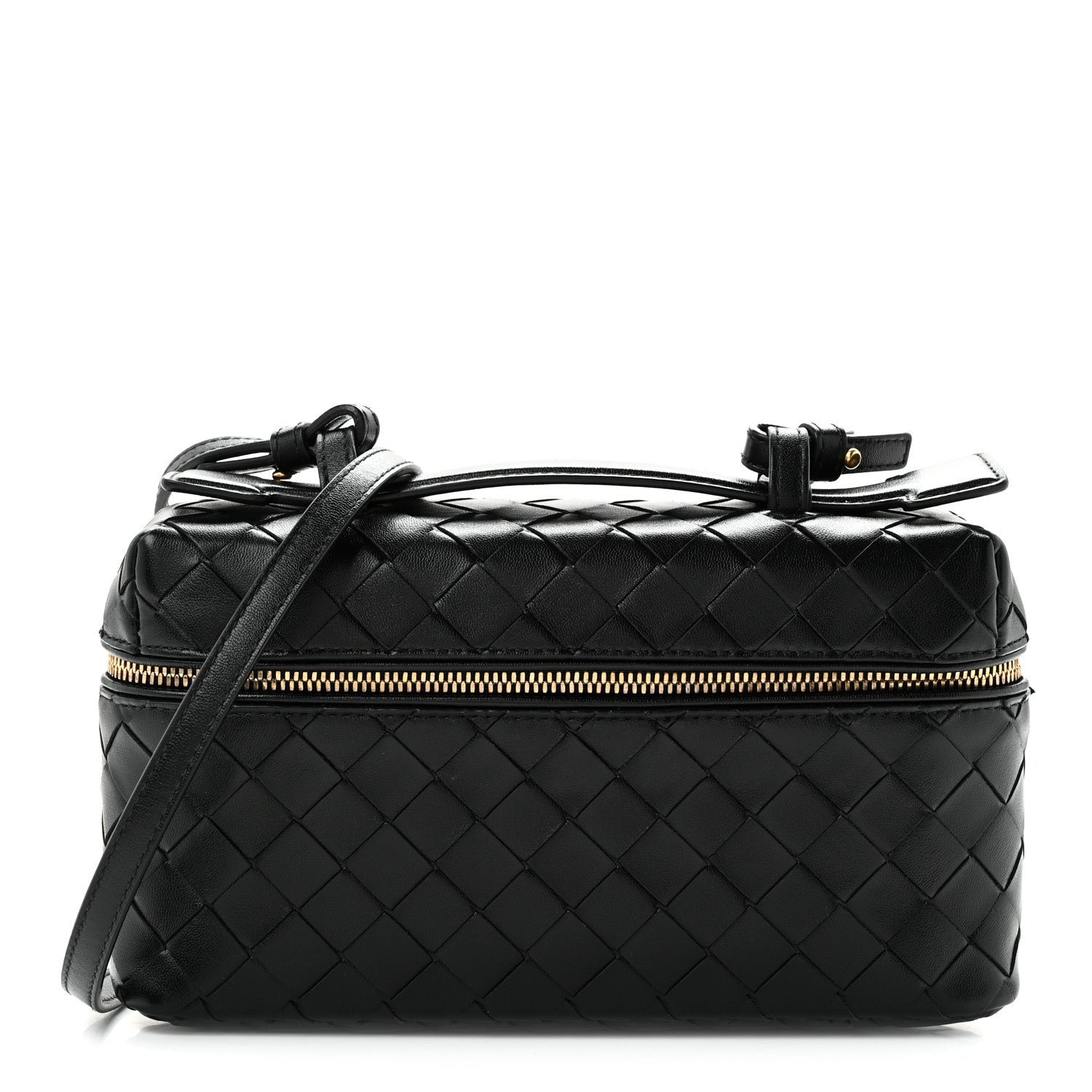Bottega Veneta Calfskin Intrecciato Bang Bang Vanity Case Black
