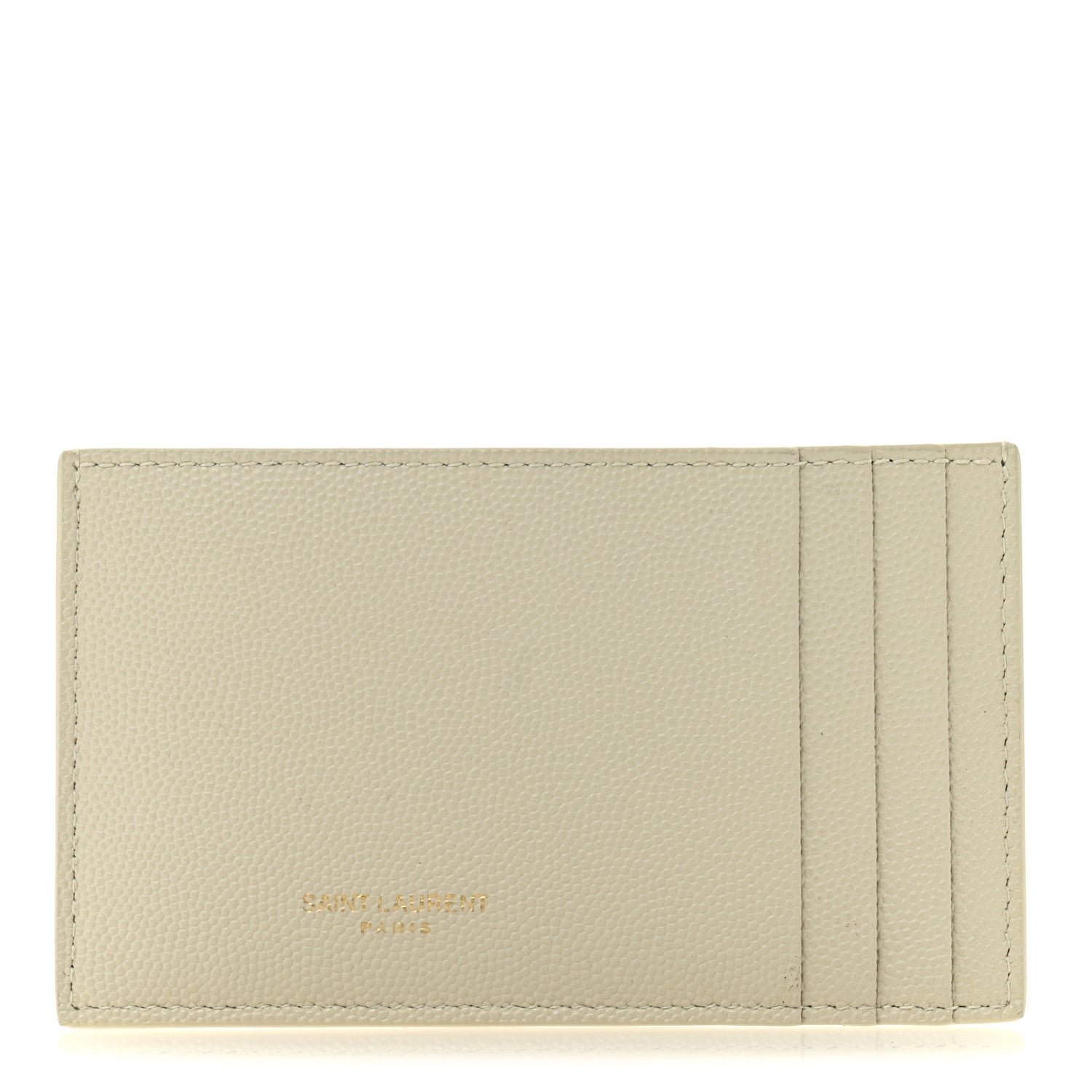 Saint Laurent Grain De Poudre Monogram Uptown Chain Wallet Card Holder Insert Crema Soft