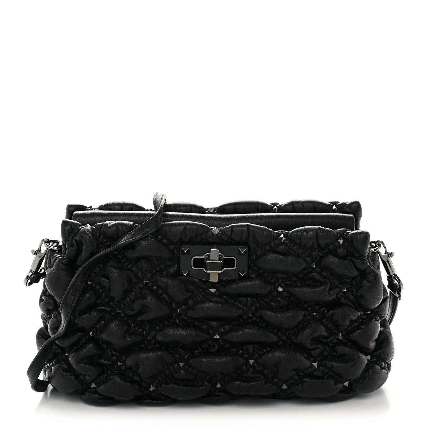 Valentino Garavani Valentino Garavani Nappa Spikeme Clutch Black