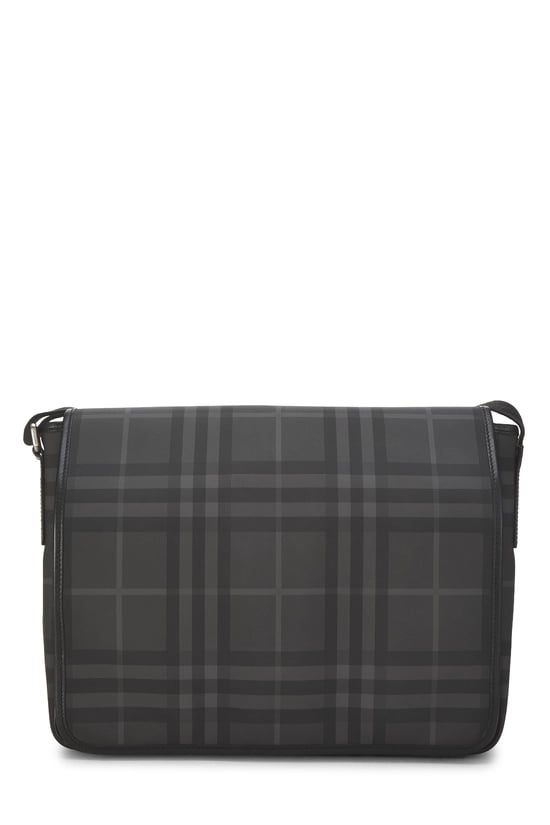 Black Smoked Check Messenger Bag