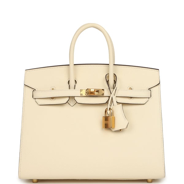 Hermes Hermes Birkin Sellier 25 Nata Epsom Gold Hardware