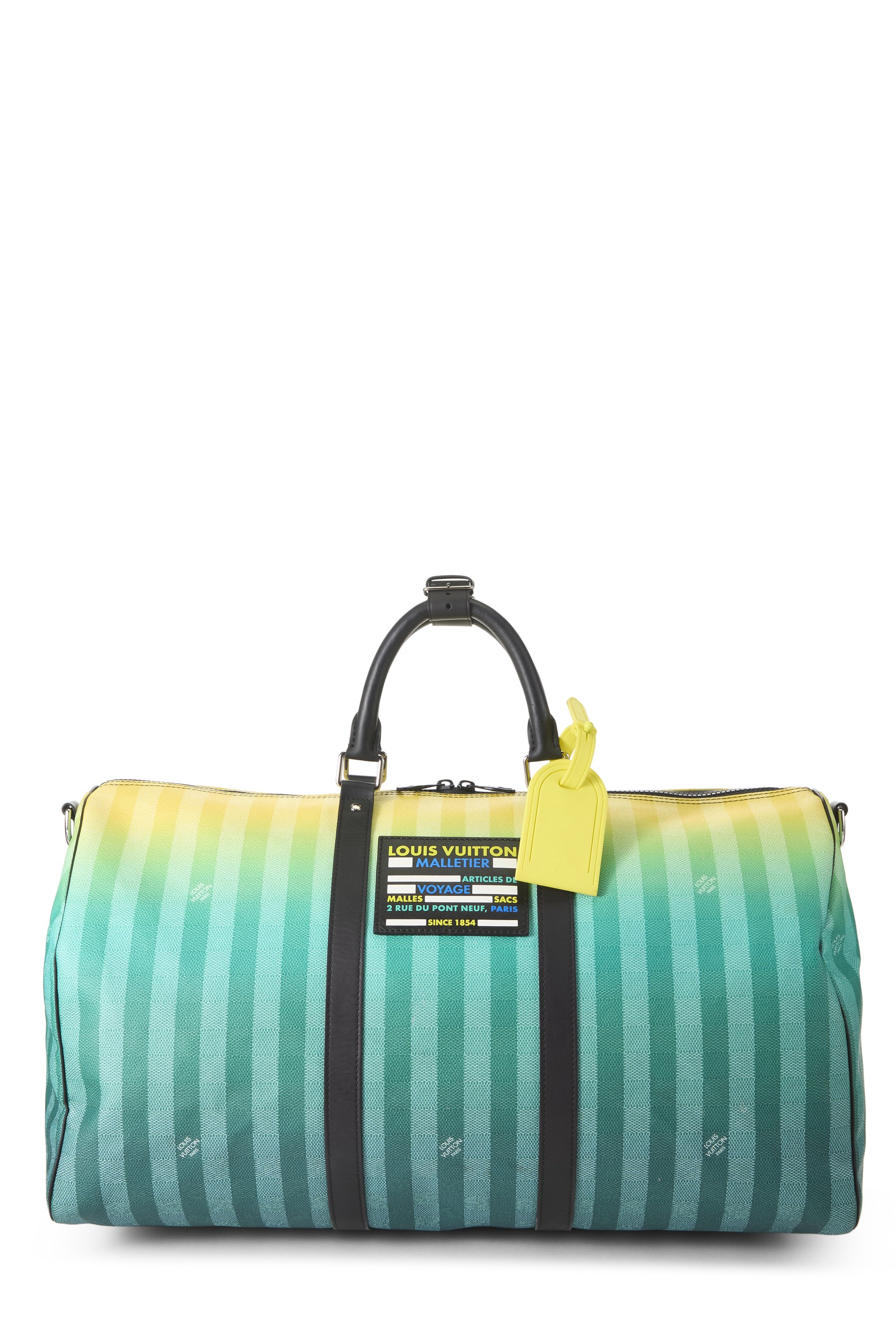 Green Damier Stripes Keepall Bandoulière 50