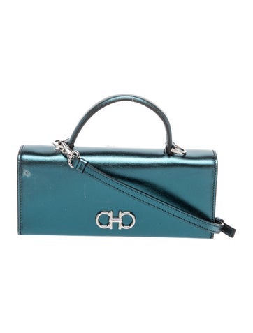Leather Double Gancini Mini
