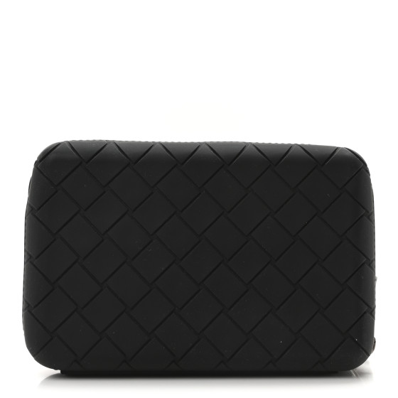 Bottega Veneta Rubber Intrecciato Crossbody Bag Black