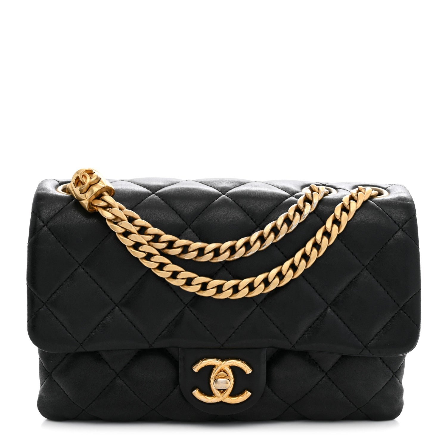 Chanel Lambskin Quilted Small Pillow Crush Flap Black
