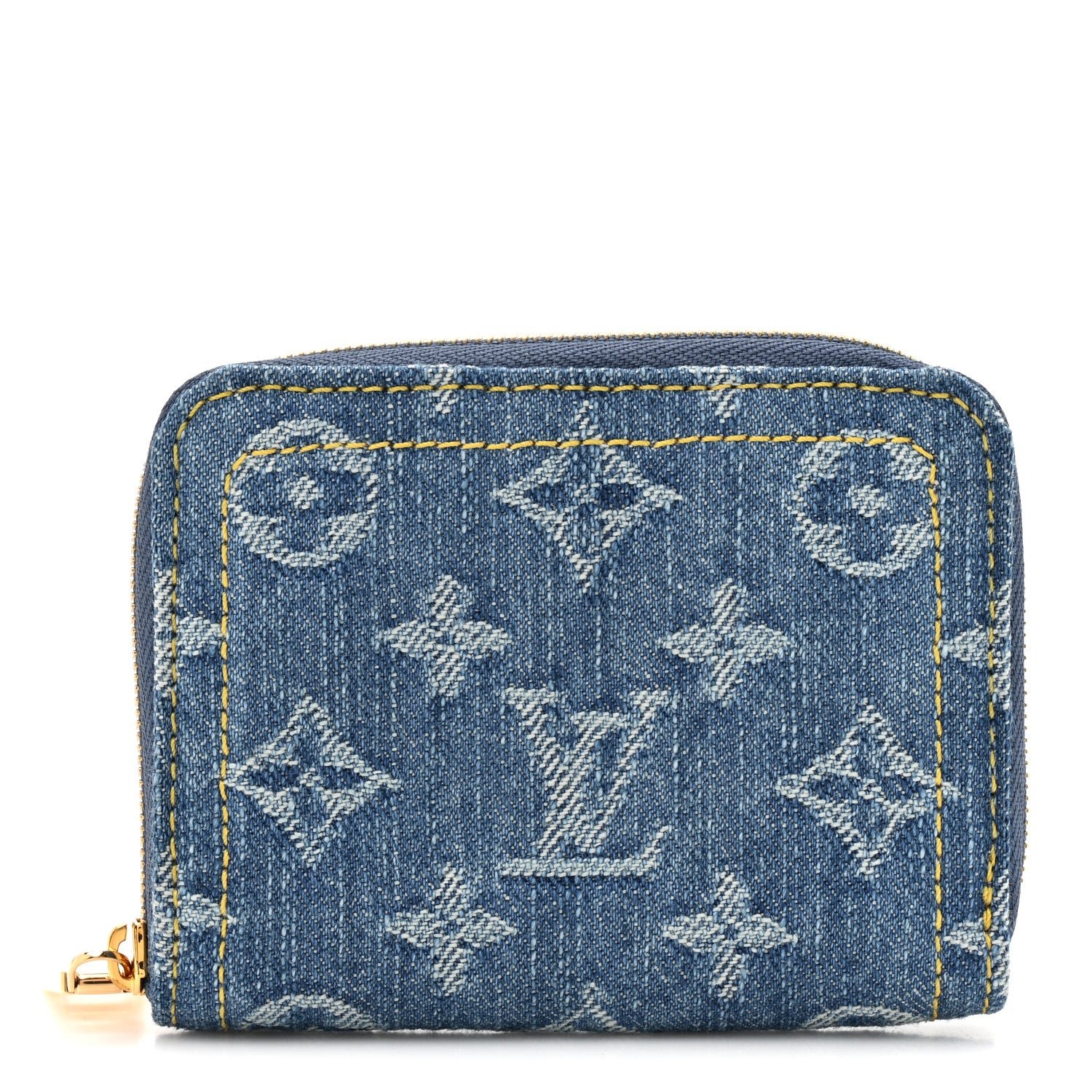 Louis Vuitton Denim Monogram Zippy Coin Purse Blue