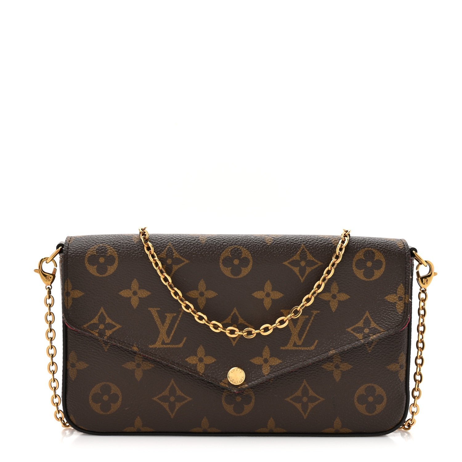 Louis Vuitton Monogram Pochette Felicie Chain Wallet Fuchsia